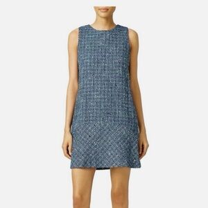 Of Mercer Blue Multi Tweed Mott Shift Dress With Pockets Size Small
